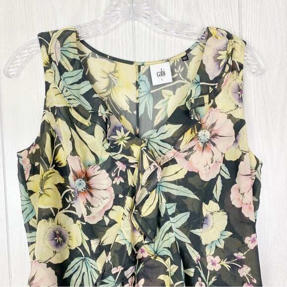 Cabi | Osaka Nights Floral Ruffle Blouse Size Small - Picture 3 of 12